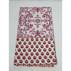 World Market Red White Dish Towel Hand Tea 100% Cotton 20" x 28"